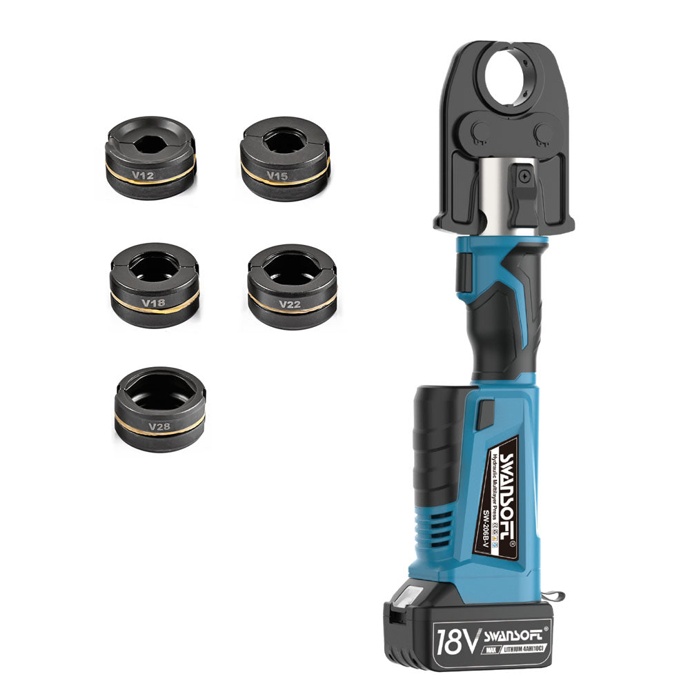 Multilayer Pipe Press Tool with Interchangeable Dies | Quick-Change U, TH, V Profiles 206B