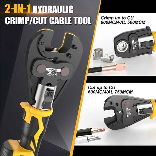2-in-1 Hydraulic Electric Cable Crimping/Cutting Tool SW-2130