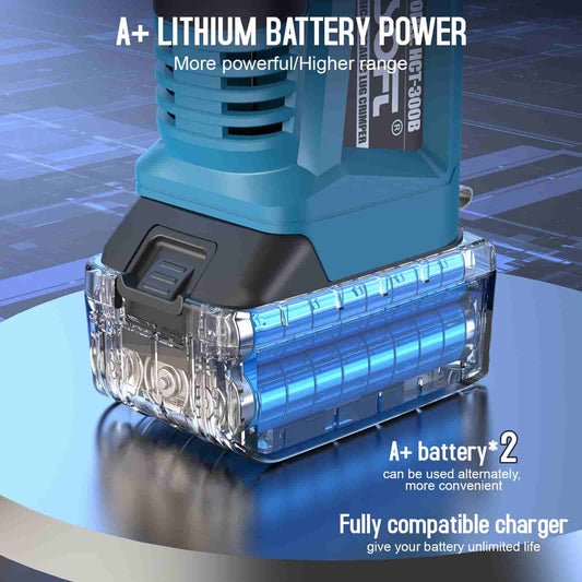 SWANSOFT Electric Hydraulic Tools Rechargeable Hydraulic Crimper Wire and Cable Lug Crimping Tool Kit (300B)