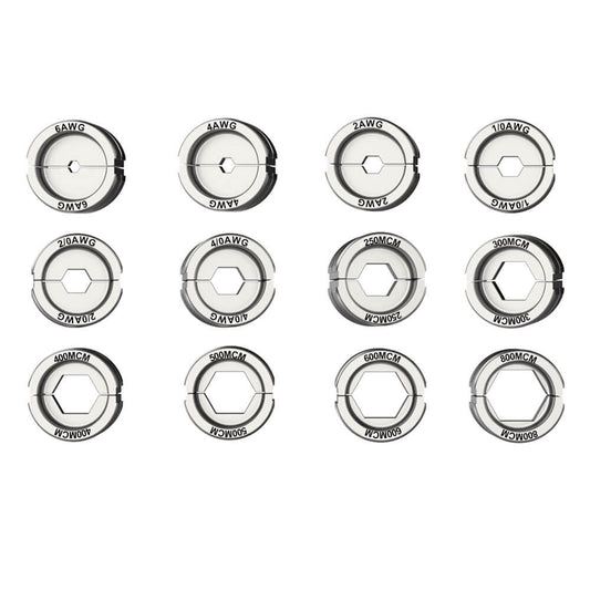 SWANSOFT Electric Hydraulic Crimping Tool Die Kit, Dies 12 Pcs (400A Dies)