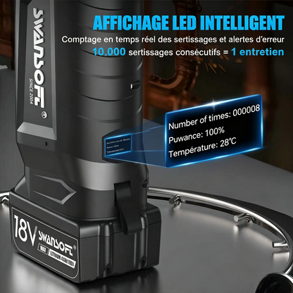 Heavy-Duty Hydraulic Pipe Press Tool, 32KN Battery Pipe Crimping Tool, V/M Contour Type|SW-20032-V4