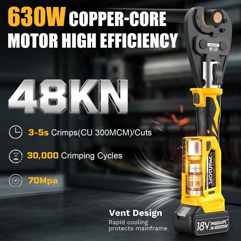 2-in-1 Hydraulic Electric Cable Crimping/Cutting Tool SW-2130