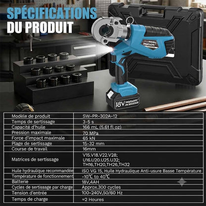 Hydraulic Multilayer Press Tool with V/U/TH Contours, 65KN Professional Crimping Pliers|SW-302A