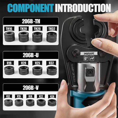 Multilayer Pipe Press Tool with Interchangeable Dies | Quick-Change U, TH, V Profiles 206B