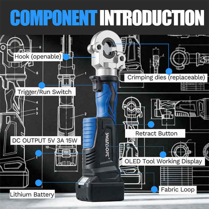 Hydraulic Maltilayer Crimping Tool, V+U+TH Complete Kit, Battery Multilayer Pliers 301B