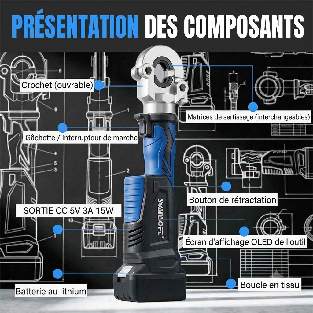 Hydraulic Maltilayer Crimping Tool, V+U+TH Complete Kit, Battery Multilayer Pliers|SW-301B