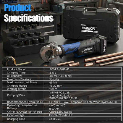 Hydraulic Maltilayer Crimping Tool, V+U+TH Complete Kit, Battery Multilayer Pliers 301B
