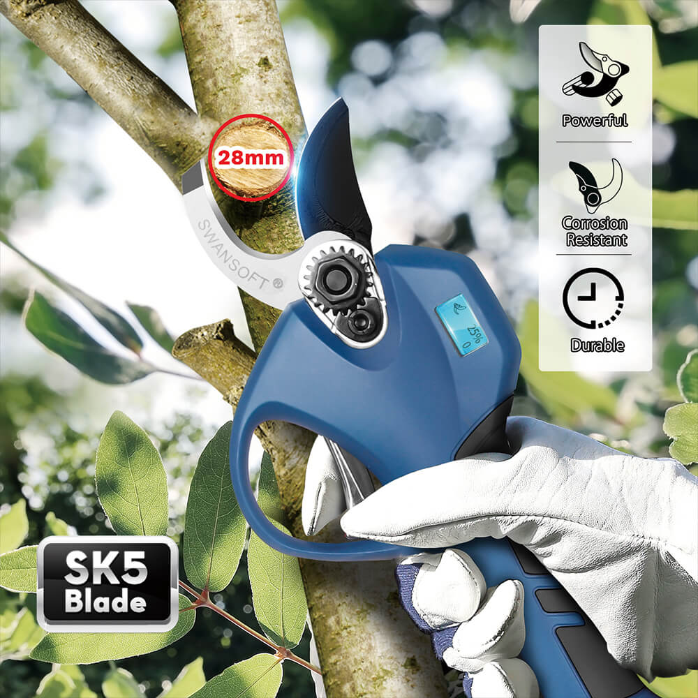 Cordless Pruning Shears, 1' Battery Powered Pruners, 850W Tree Branch Pruner for Gardening
