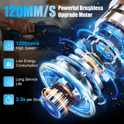Motor with high-speed, low-energy consumption, long service life features on a dark background