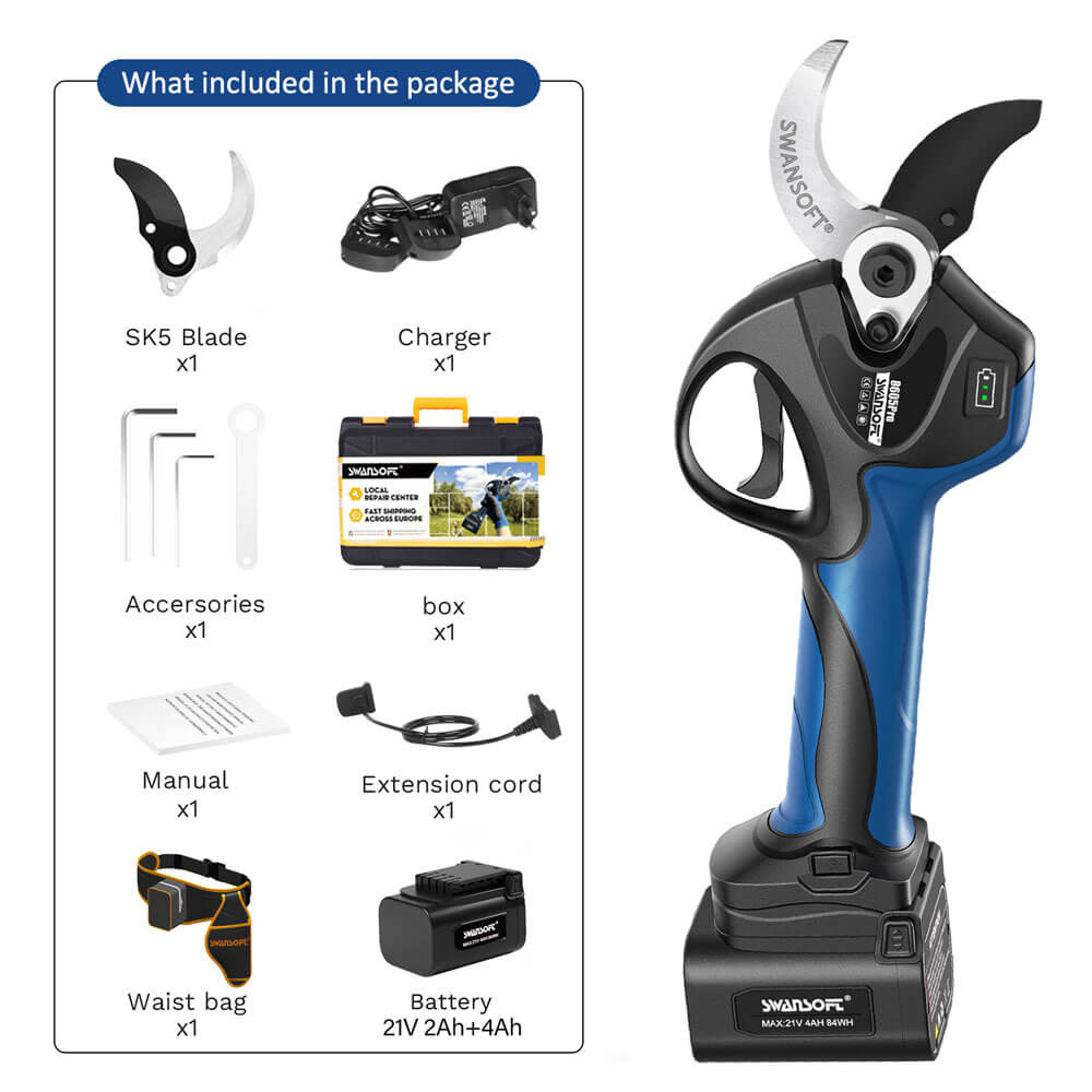 Electric Pruning Shears, 1.5 inch Cordless Electric Pruners Shears Battery Powered, 1050W Tree Branch Pruner 8605Pro