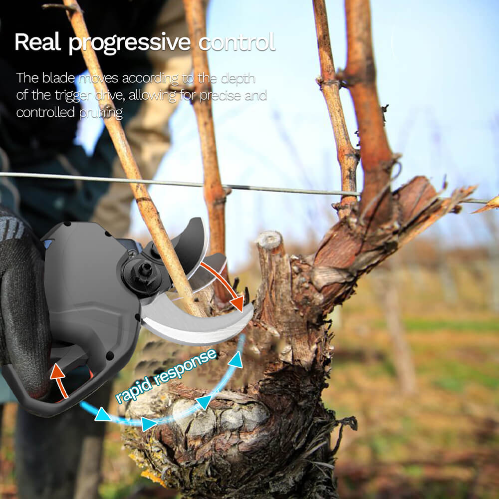 Professional Electric Pruning Shears, 1.5' Battery Powered Pruner w/ Progressive Control PRU40