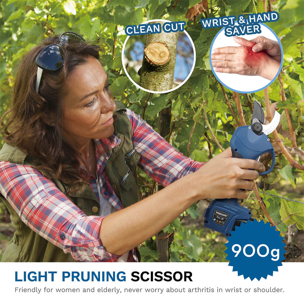 Cordless Pruning Shears, 1' Battery Powered Pruners, 850W Tree Branch Pruner for Gardening