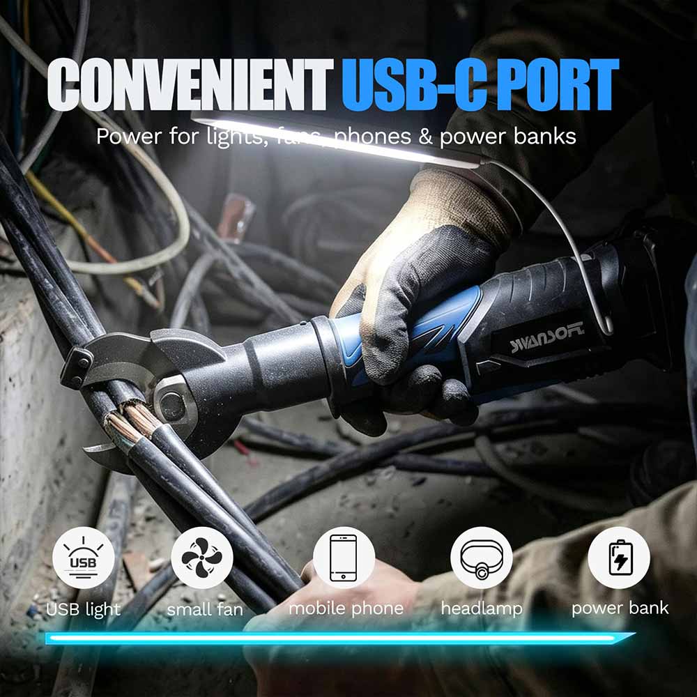 6T Battery-Powered Hydraulic Wire Cutter for Copper, Aluminum & Armored Cables (2' Max)