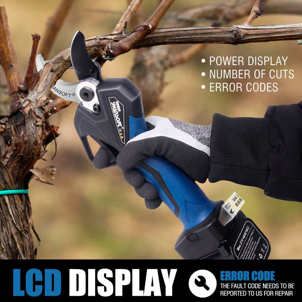 Professional Electric Pruning Shears, 1.5' Battery Powered Pruner w/ Progressive Control PRU40