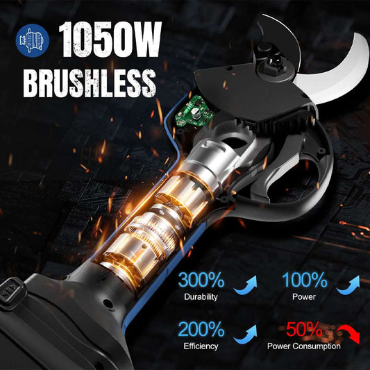 Electric Pruning Shears, 1.5 inch Cordless Electric Pruners Shears Battery Powered, 1050W Tree Branch Pruner 8605Pro