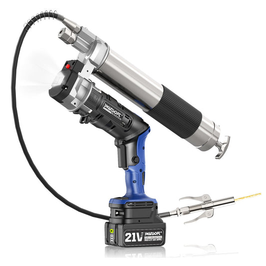 Electric Grease Gun Kit - Battery Grease Gun with 2* 4.0AH Batteries 90° Swivel Coupler, 2-in-1 Cordless Grease Gun High-Efficiency 7oz/min 12,000 PSI, Efficient for Truck, Construction, Farm
