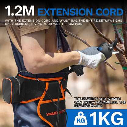 Sécateur électrique, cisailles de taille sans fil 1,75", élagueur de branches d'arbre 1150W PRU45