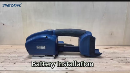 Fardeleuse électrique pour sangles PP PET de largeur 1,4 cm - 1,6 cm avec affichage numérique, outil de cerclage automatique alimenté par 2 batteries 5 Ah, outil de cerclage électrique pour emballage|SST-320