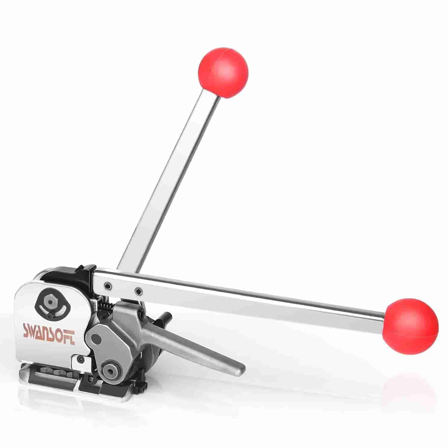banding tool with red knobs on a white background
